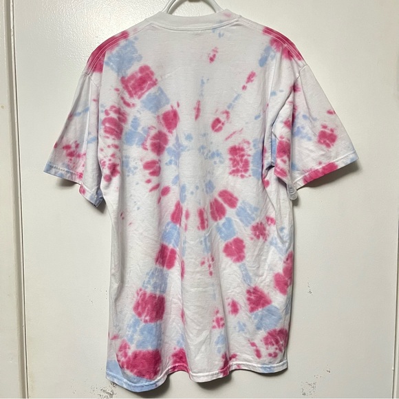 VINTAGE 90s USA AMERICA CREST FLAG BALD EAGLE PATRIOTIC CUSTOM TIE DYE TEE - Picture 5 of 5